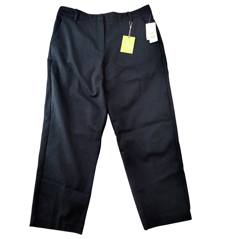 NWT-Sam Edelman Norah Black Wide Leg‎ Ankle Pants Womens Size 14 Career Trousers
